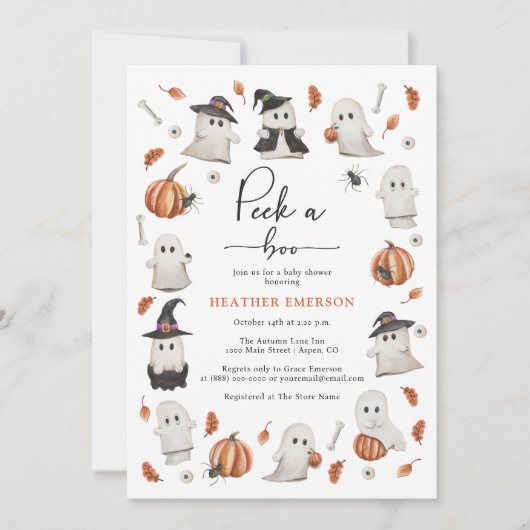 Peek A Boo Baby shower Kaart (Voorkant)