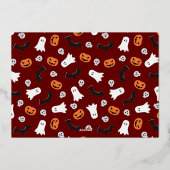 Peek-a-Boo Bat Halloween Folie Feestdagenkaart (Achterkant)