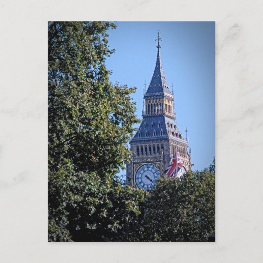 Peek-a-Boo - Big Ben boven de bomen Briefkaart (Voorkant)