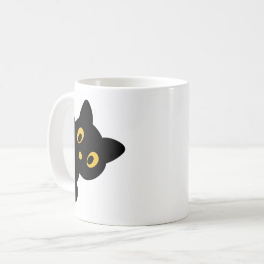 Peek-a-boo -Black Cat Koffiemok (Voorkant links)