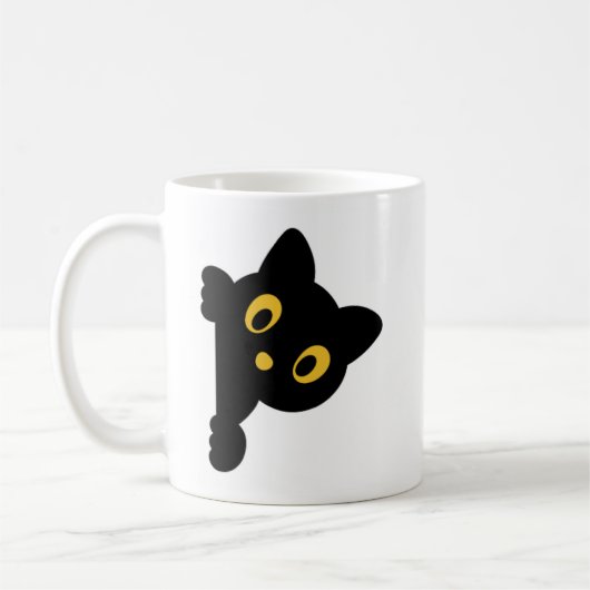 Peek-a-boo -Black Cat Koffiemok (Links)