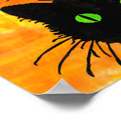 Peek-A-Boo Black Cat op Halloween Sinaasappel Poster (Hoek)