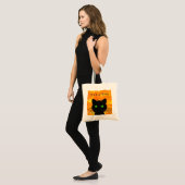 Peek-A-Boo Black Cat Oranje Trick-or-Treat Tote Bag (Voorkant (model))