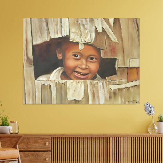 Peek-A-Boo Boy Canvas (Insitu (Woonkamer))