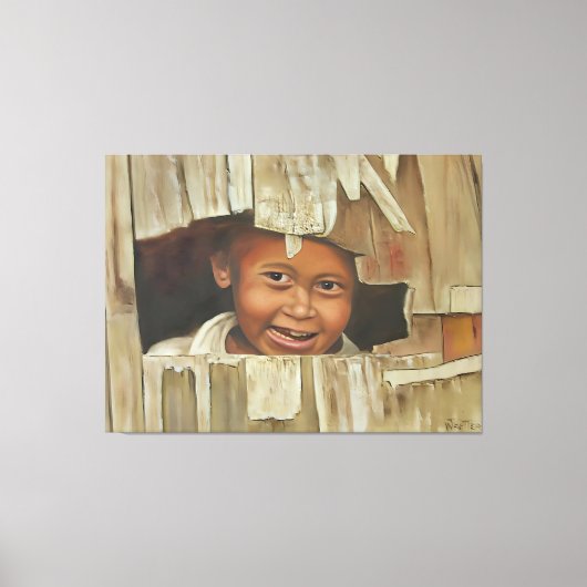 Peek-A-Boo Boy Canvas Afdruk (Voorkant)