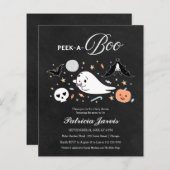 Peek-A-Boo Budget Halloween Baby shower Uitnodigin (Voorkant / Achterkant)