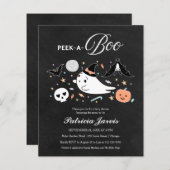 Peek-A-Boo Budget Halloween Baby shower Uitnodigin (Voorkant / Achterkant)