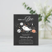 Peek-A-Boo Budget Halloween Baby shower Uitnodigin (Staand voorkant)