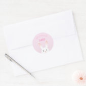 Peek-a-boo Bunny | Gepersonaliseerde kinderen van Ronde Sticker (Envelop)
