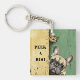 Peek A Boo Cat Dog Sleutelhanger