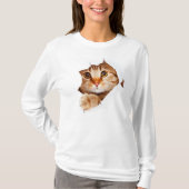 Peek-A-Boo Cat T-Shirt (Voorkant)