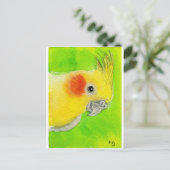 Peek-a-boo Cockatiel Briefkaart (Staand voorkant)