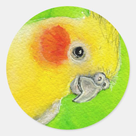 Peek-a-boo Cockatiel Ronde Sticker (Voorkant)
