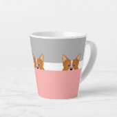 "Peek a Boo" Corgi Dog | Latte Mok (Rechterhoek)