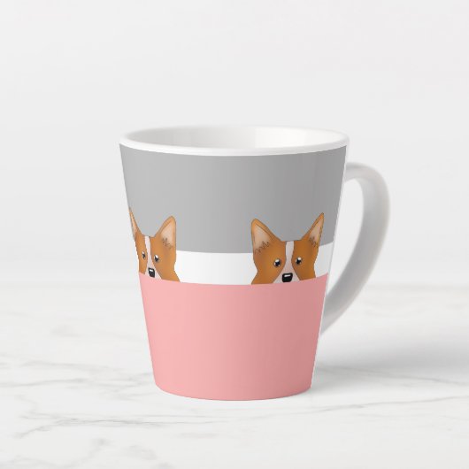 "Peek a Boo" Corgi Dog | Latte Mok (Rechterhoek)
