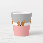 "Peek a Boo" Corgi Dog | Latte Mok (Voorkant)