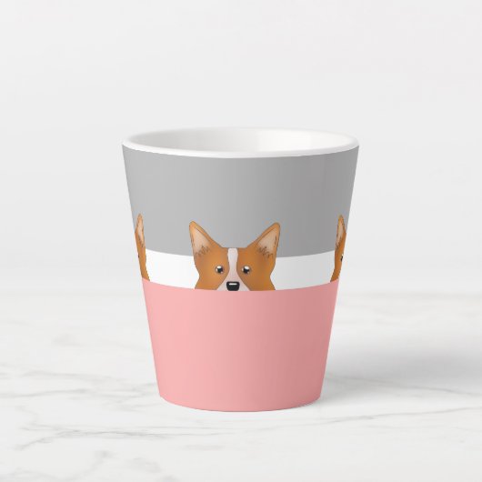 "Peek a Boo" Corgi Dog | Latte Mok (Voorkant)