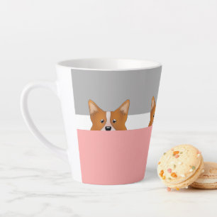 "Peek a Boo" Corgi Dog   Latte Mok