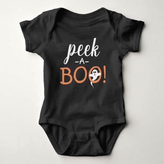 Peek a Boo Cute Spooky Ghost Funny Halloween Romper (Voorkant)