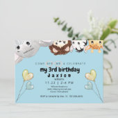 Peek-a-boo Dieren Jongen Verjaardagsfeestuitnodigi Kaart (Staand voorkant)