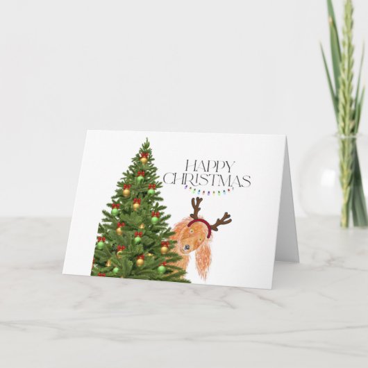 Peek a boo Dog Christmas Kaart (Voorkant)