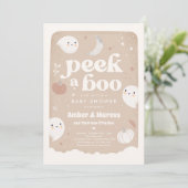 Peek A Boo Genderneutraal Ghost Baby shower Kaart (Staand voorkant)