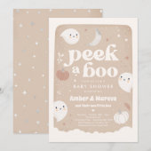 Peek A Boo Genderneutraal Ghost Baby shower Kaart (Voorkant / Achterkant)