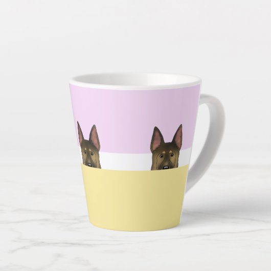 "Peek a Boo" German Shepherd Dog | Latte Mok (Rechterhoek)