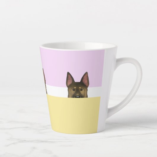 "Peek a Boo" German Shepherd Dog | Latte Mok (Rechts)