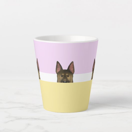 "Peek a Boo" German Shepherd Dog | Latte Mok (Voorkant)