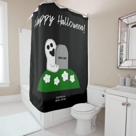 Peek A Boo Ghost Douchegordijn (In situ)