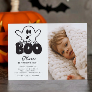 Peek A Boo Ghost Foto Verjaardag Kaart