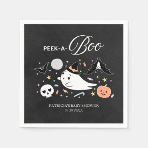 Peek-A-Boo Ghost Halloween Boy Baby shower Napkins Servet