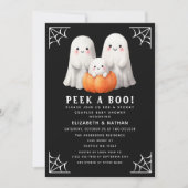 Peek A Boo Ghost Halloween Couples Baby shower Kaart (Voorkant)