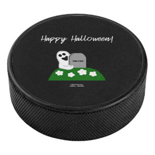 Peek A Boo Ghost Hockey Puck