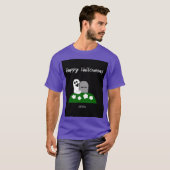Peek A Boo Ghost Mannen Paarse T Shirt (Voorkant volledig)