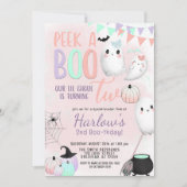 Peek a Boo Ghost Pastel Halloween Verjaardag Kaart (Voorkant)