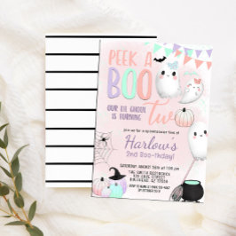 Peek a Boo Ghost Pastel Halloween Verjaardag Kaart