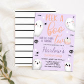 Peek a Boo Ghost Pastel Paarse Halloween Verjaarda Kaart