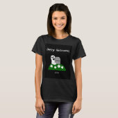 Peek A Boo Ghost Women's Black Basic T-Shirt (Voorkant volledig)
