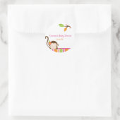 Peek A Boo Girl Monkey Baby shower Favor Sticker (Tas)