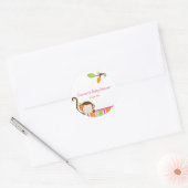 Peek A Boo Girl Monkey Baby shower Favor Sticker (Envelop)