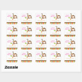 Peek A Boo Girl Monkey Baby shower Favor Stickers (Vel)