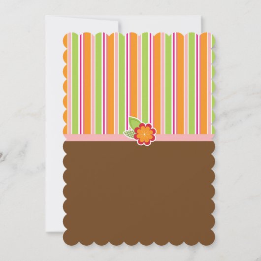 Peek A Boo Girl Monkey Baby shower Uitnodiging (Achterkant)