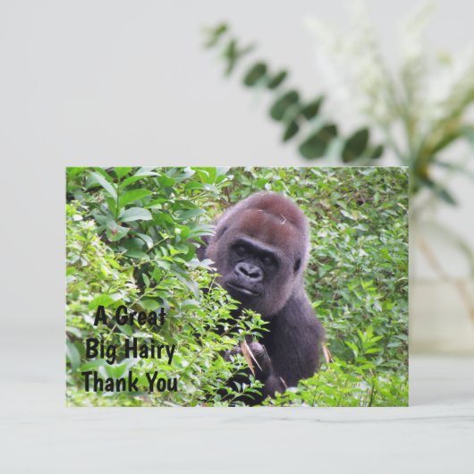 Peek-A-Boo Gorilla - Hartelijk dank voor uw kaarte Bedankkaart (Staand voorkant)