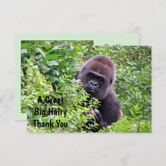 Peek-A-Boo Gorilla - Hartelijk dank voor uw kaarte Bedankkaart (Voorkant / Achterkant)