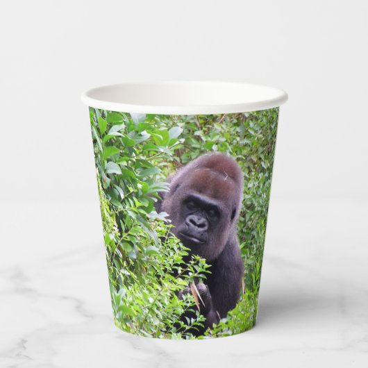 Peek-A-Boo Gorilla Paper cup Papieren Bekers (Achterkant)