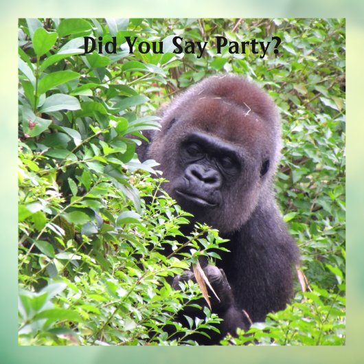 Peek-A-Boo Gorilla Window Cling Raamsticker (Vel 3)