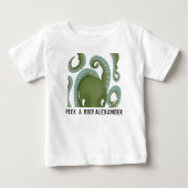 Peek A Boo Green Octopus Gepersonaliseerde naam T- (Voorkant)