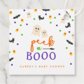 Peek a Boo Halloween Baby shower Bedankjes Labels (Achterkant)